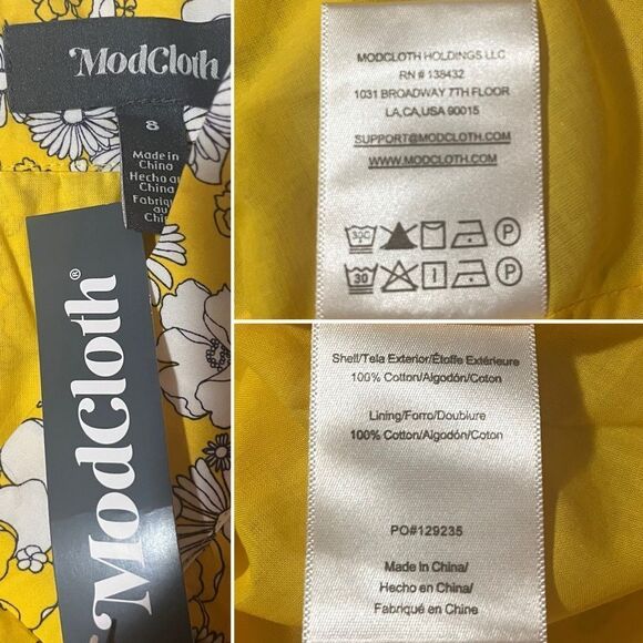 Modcloth Days in Doll Valley Tiered Skirt Yellow Skater Mini Tiered 8 NWT - Picture 11 of 12